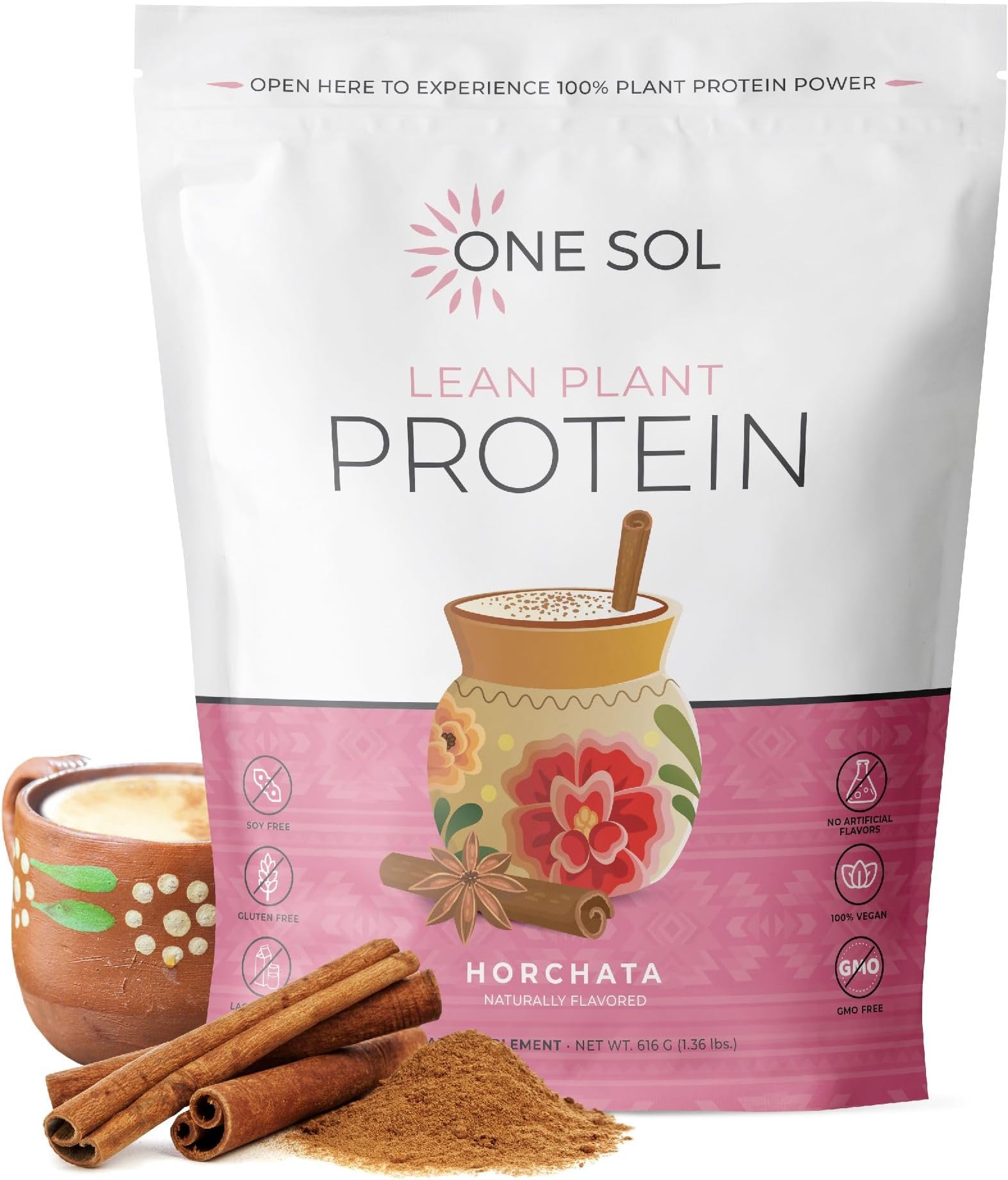 Lean Plant-Based Protein Powder, Pea & Brown Rice Protein, Low Carb, Vegan Friendly - Gluten, Lactose, & Soy Free - No Added Sugar, Non-GMO, Clean Nutrition, No Bloating (Horchata)