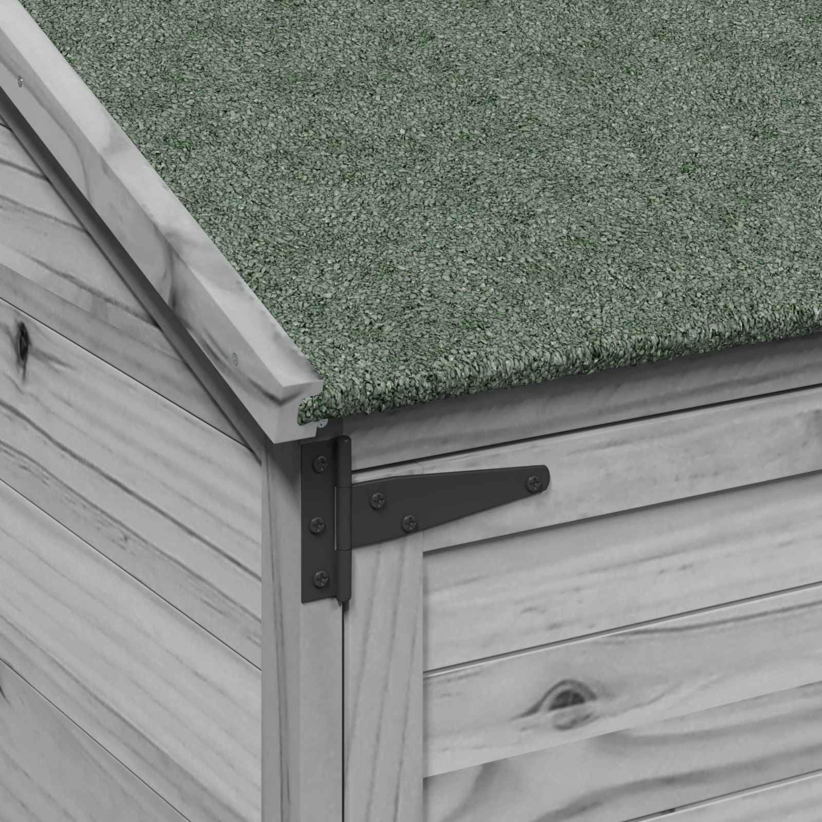 Capanno da giardino grigio, 106,5 x 56 x 176 cm, in legno | Armadio compatto per terrazze e cortili con tetto inclinato in asfalto e porta di ventilazione per tenere in ordine.