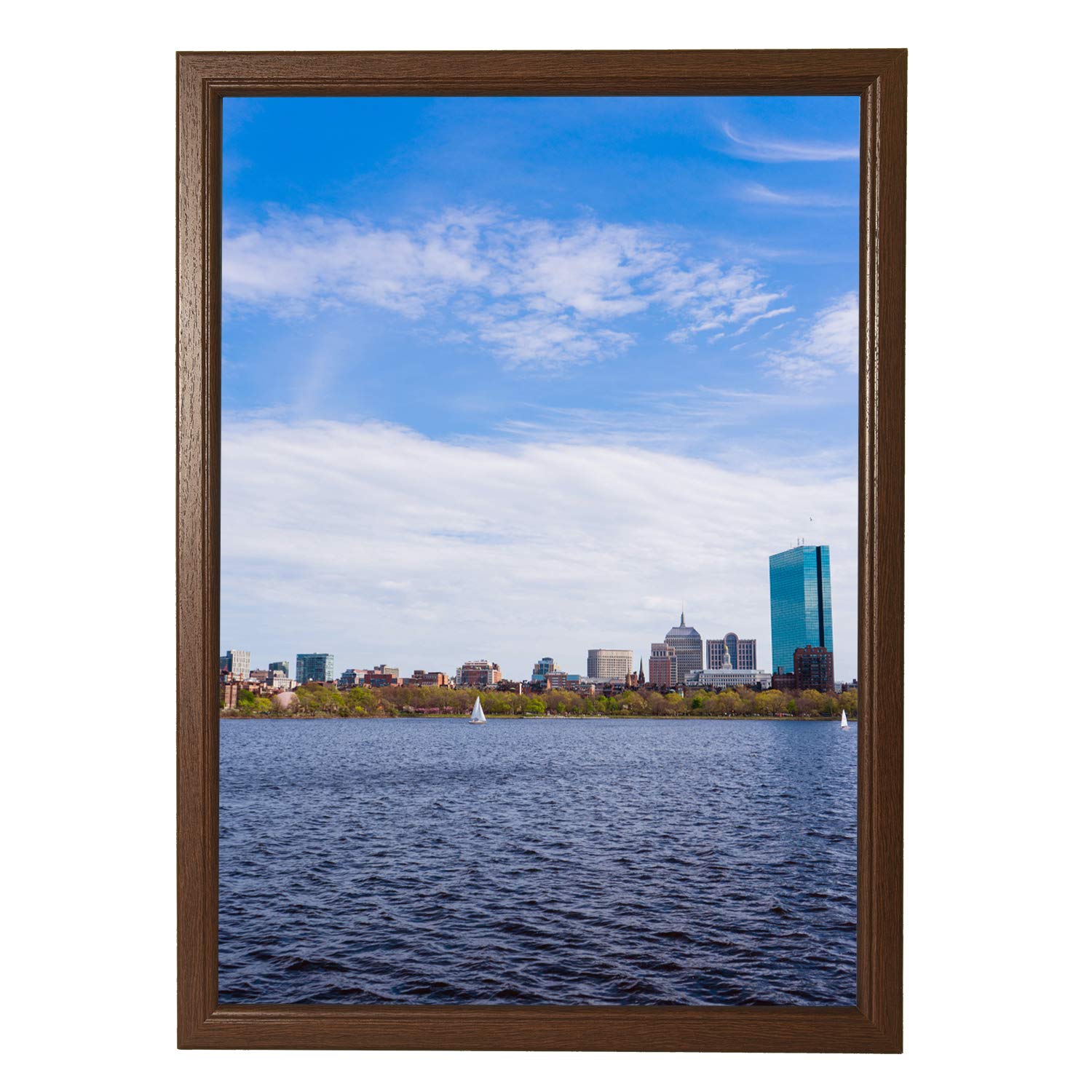 KING 821676 Wooden Poster Frame, A1, Gran Brown (No Matte), Non-Reflective & Glossy