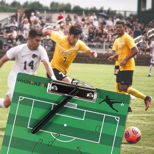 Miniatura 7 de HIGHRAZON Soccer Coaches Clipboard, White Double-Sided Dry Erase Coach Clipboard, Soccer Whiteboard for Coaches, Lineup White Board with Marker for