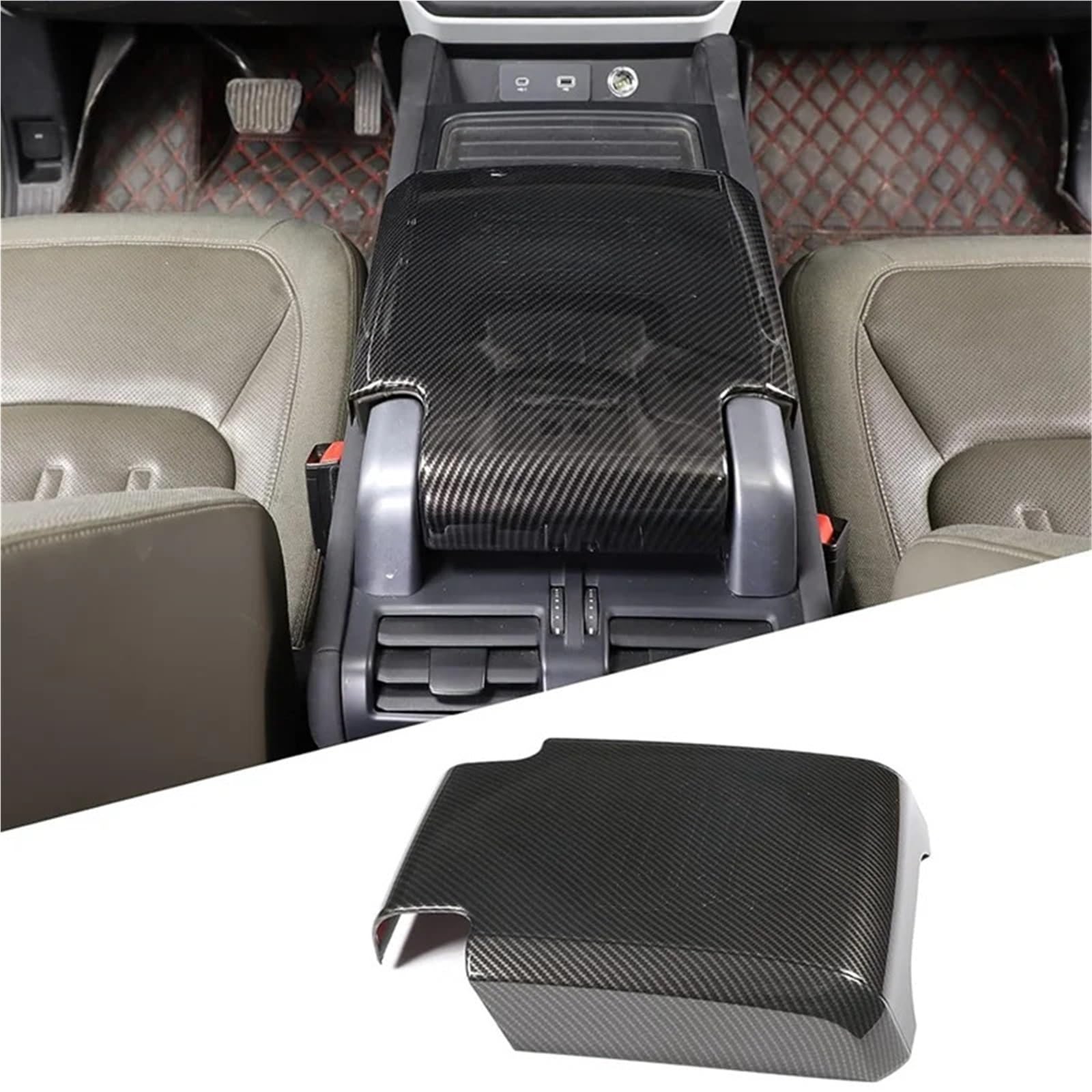 Folia na panel‌ Okleina skrzynia biegów‌ Pasuje do Land Rover Defender 90 110 130 2020-2023 Pokrywa konsoli środkowej samochodu Podłokietnik skrzynki Ochronna (ABS Włókno węglowe)