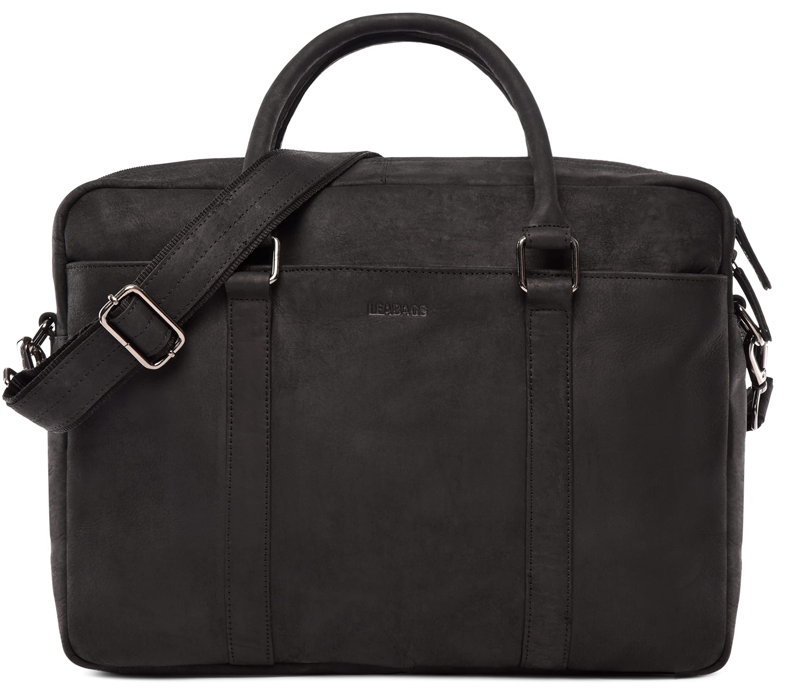 LEABAGS Leder Aktentasche Herren & Damen I Echtleder Laptoptasche bis 16 Zoll I Umhängetasche mit Schultergurt I Schultertasche I Messenger Bag I Arbeitstasche I Lehrertasche