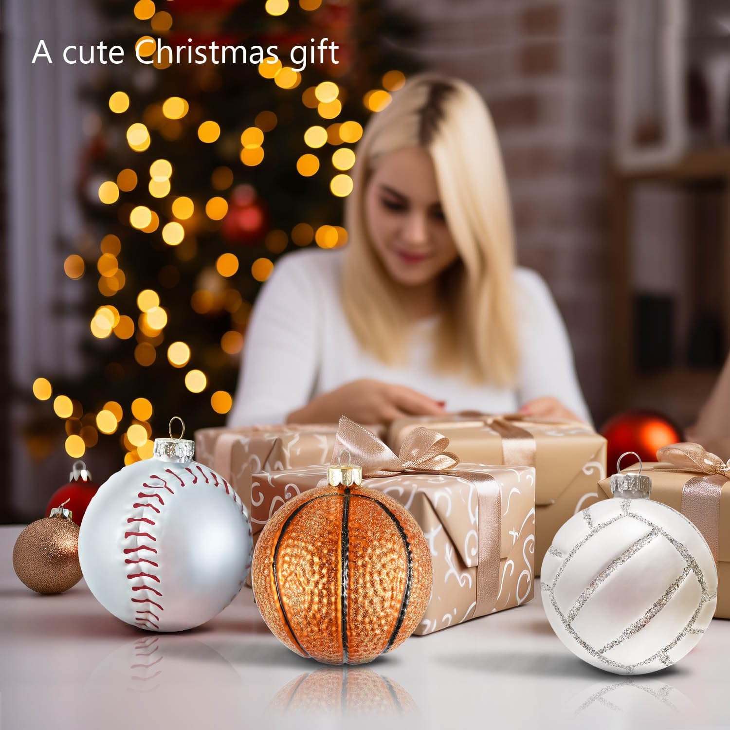 3.15” Christmas Baseball Ornament, 2026 Glass Blown Christmas Ball Ornaments for Christmas Tree Decoration, Christmas Sports Ornaments Balls for Xmas Holiday Party Tree Decoration - Image 8