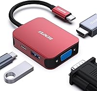 Vista 14 de BENFEI USB C HUB 4 en 1, adaptador USB tipo C a HDMI VGA, adaptador USB C a USB, entrega de energía USB tipo C, compatible con iPhone 15 Pro/Max