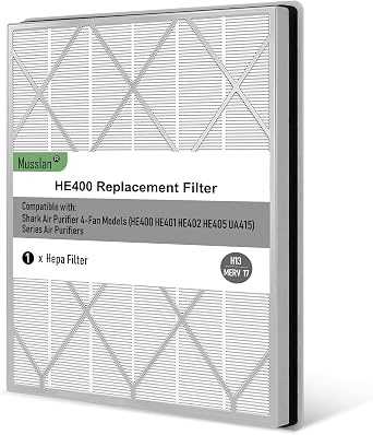 HE401 Replacement Filter for Shark Air Purifier 4 Fan Model, HE401 HE402 HE405 HE400 3-Stage Filtration System of H13 True HEPA and Pre-Filter | Compatible with Shark HE401 HE402 HE405, 3-Stage Filtration System of H13 True HEPA