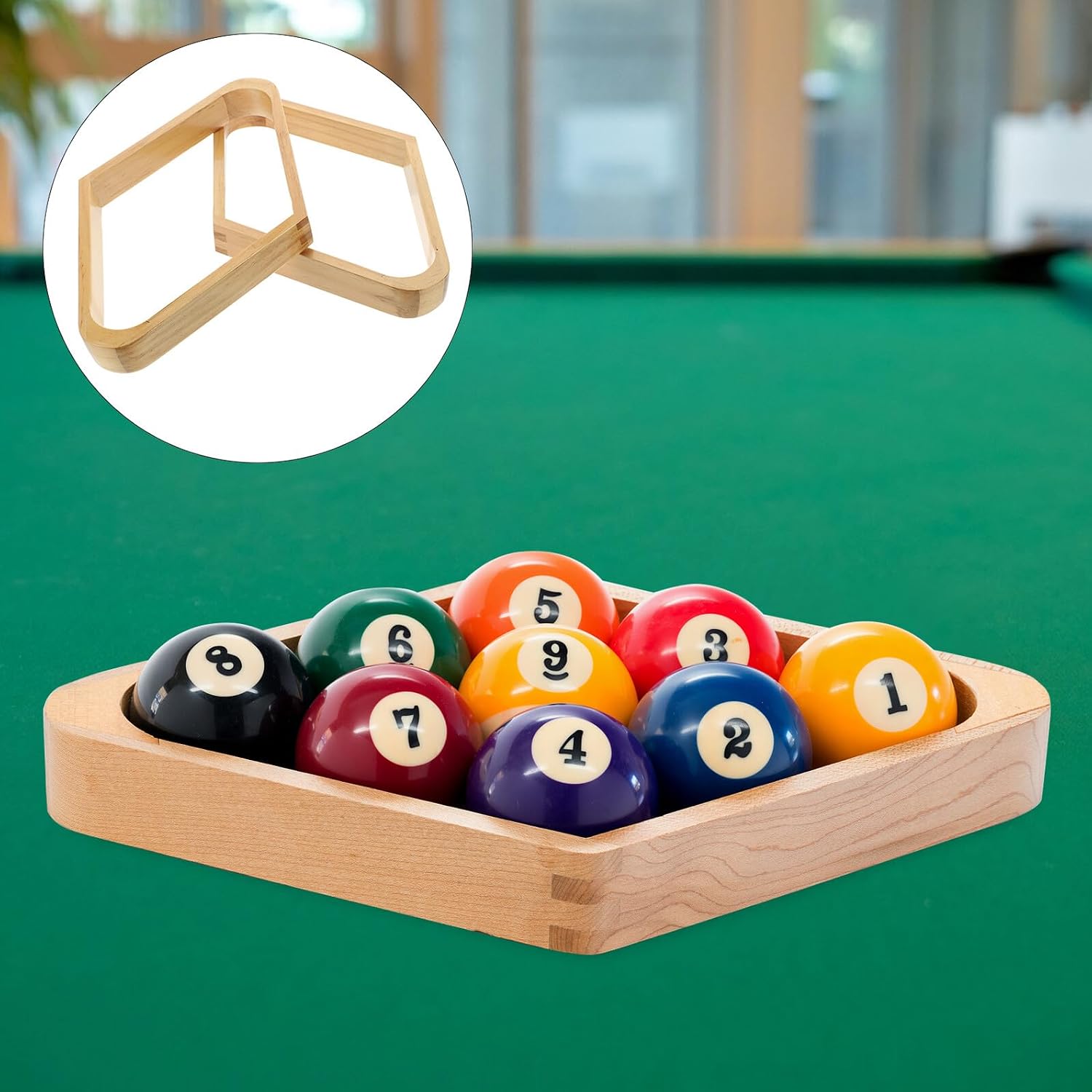 2pcs Billiard Ball Rack Pool Table Frame for Snooker Games and Tournament Use Solid Hardwood Sturdy Lightweight Design