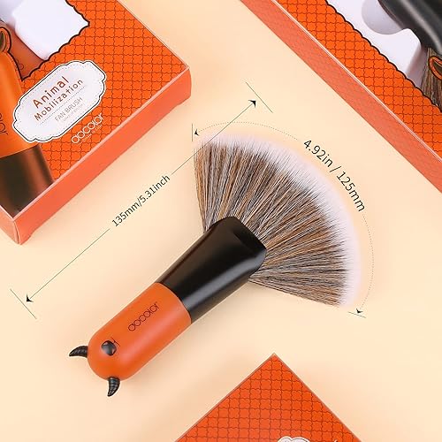 Miniatura 6 de Docolor Brocha profesional para maquillaje facial Kabuki, herramienta cosmética de pelo sintético de alta calidad, cepillo de ventilador Red BULL