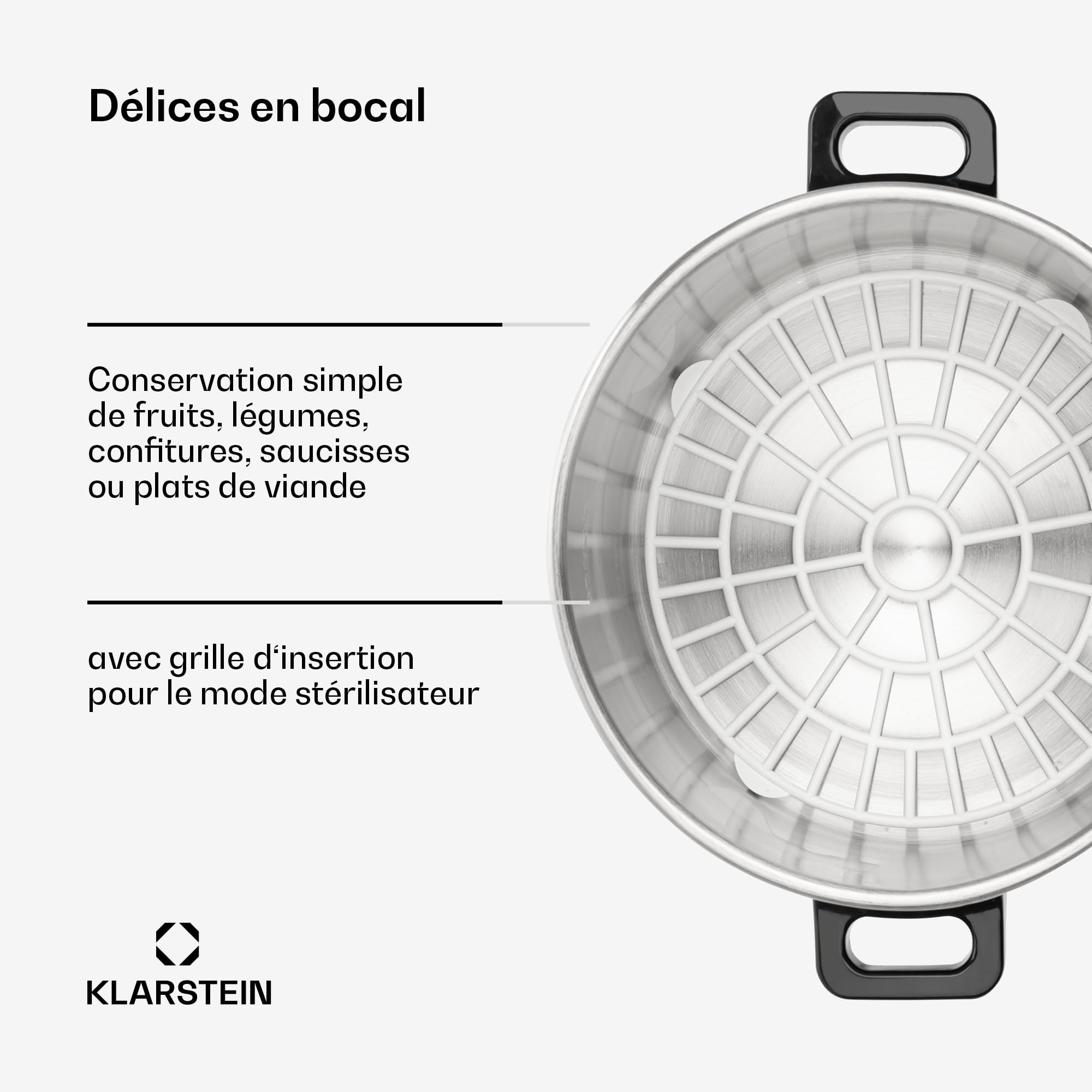 Klarstein Biggie Eco - Stérilisateur automatique et distributeur de boisson, 1000W, 30-100 °C, volume de 9L, robinet, voyants de contôle, grille de stérilisation fournie