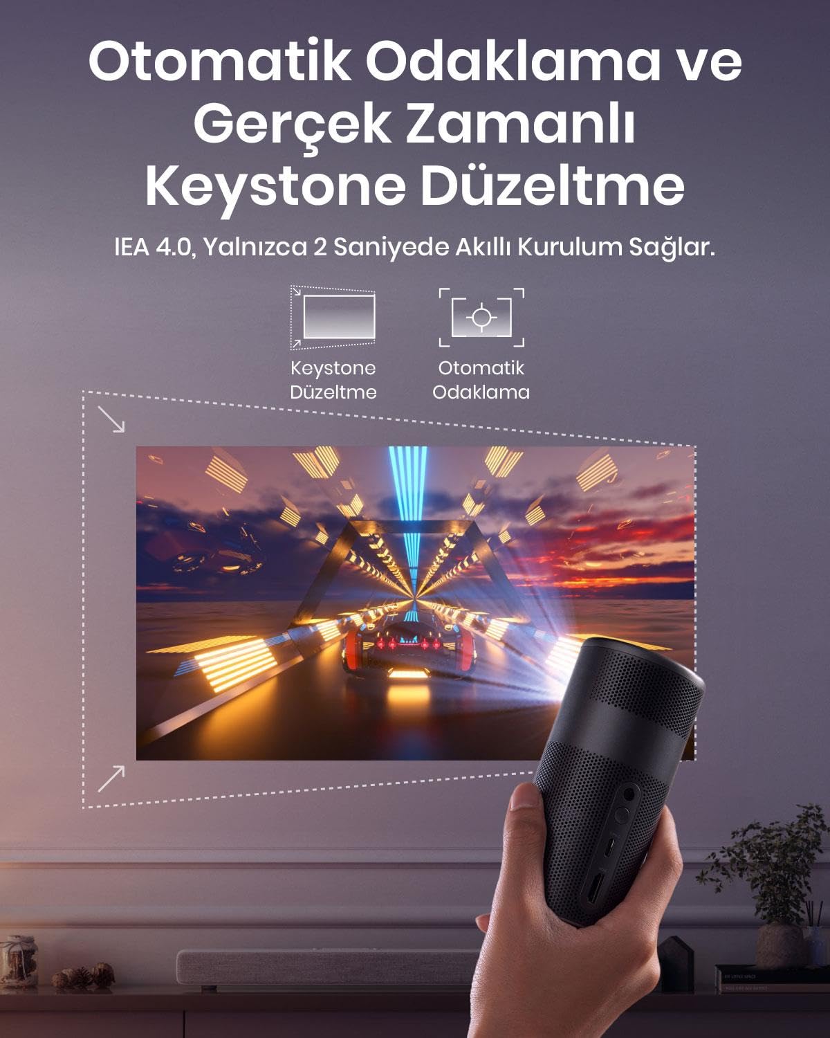 Nebula Capsule Air Google TV Projecteur, Mini projecteur Intelligent 720p avec Wi-FI et Bluetooth, 2 Heures de Lecture, Dolby Digital, Ultra Portable pour n'importe Quel Espace, Blanc, Garantie de 18