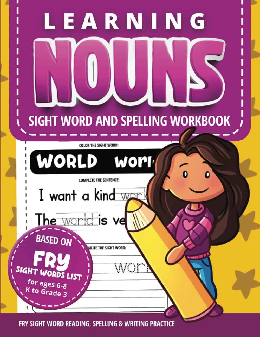 Buy Learning Nouns word and spelling workbook based on Fry words list