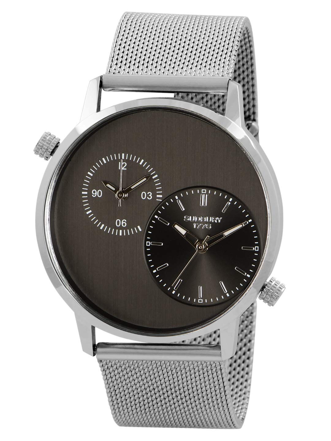 Sudbury 1776 Marlborough Dual Time Analog Black Dial Watch for Men - SG-45-SLGRY (B07HCHFB6V) Amazon Price History, Amazon Price Tracker