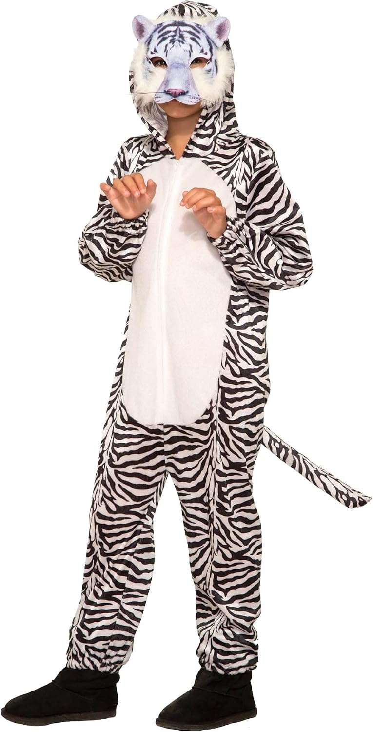 Rubies Child's Forum White Tiger Costume Jumpsuit and Mask, Large