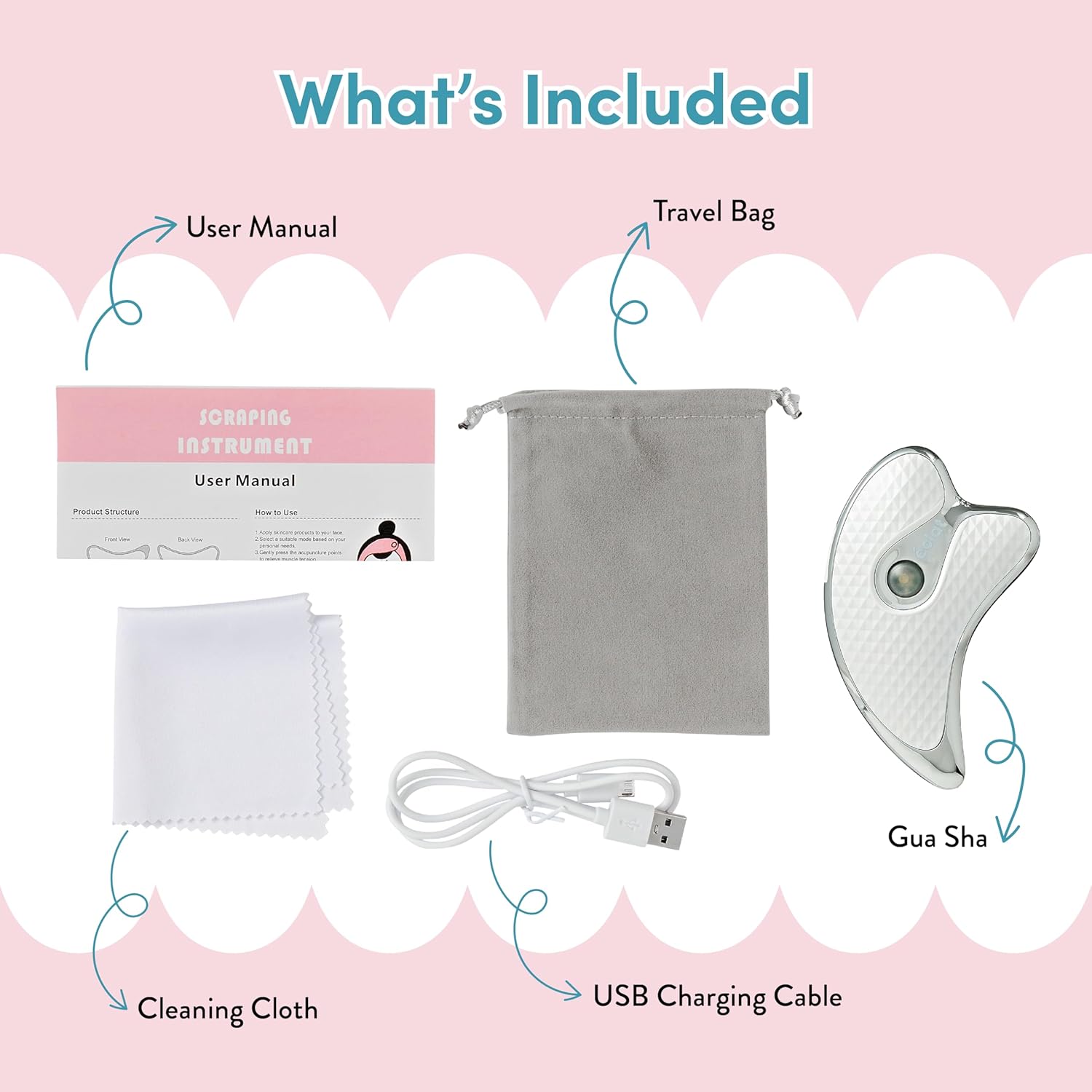 Éclat Gua Sha Facial Massager for Lymphatic Drainage, Face, Neck & Body Scraping Tool, Heated Electric Portable Face Lift Beauty Device, Jawline Shaper, Double Chin Reducer for Firming & Contouring - Image 7