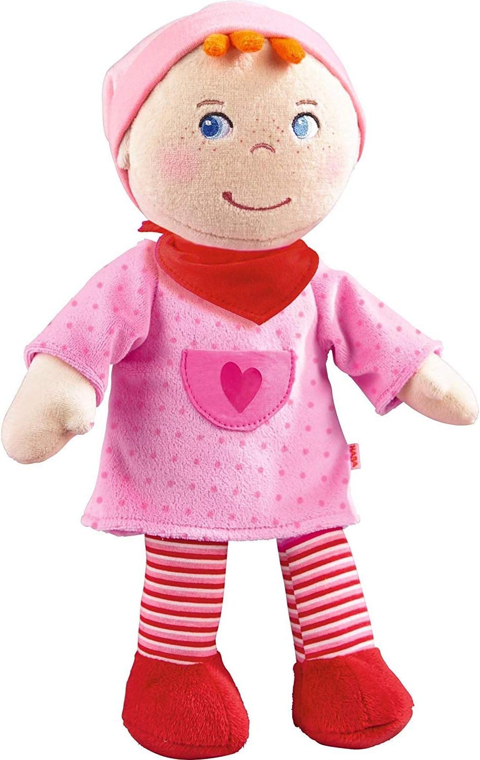 HABA Snug up Doll Inga 11.5" Soft Doll with Embroidered Face - Cuddly and Machine Washable for Babies 6 Months +