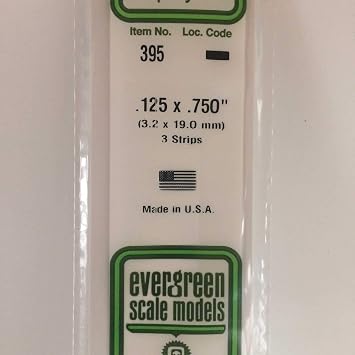 Evergreen 395 Square Profiles, 600 x 3.2 x 19.0 mm, 3 Pieces