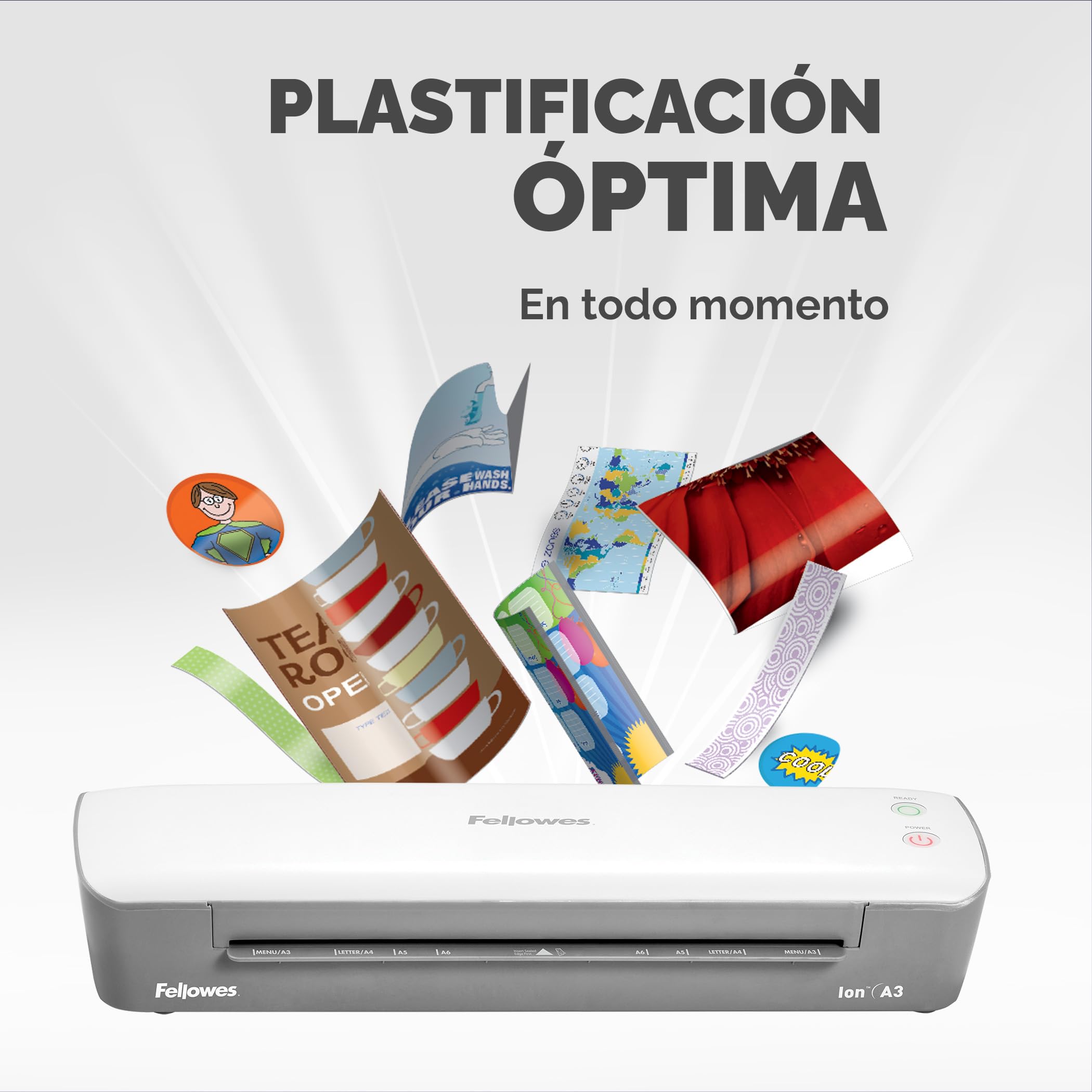 Fellowes Ion A3 Plastificadora de documentos 80-125 micras apagado automático blanco