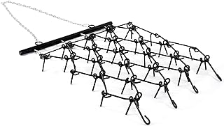 YITAMOTOR Heavy Duty Drag Harrow (83.7 LBS), 4 FT x 4 FT Chain Harrow, 3/8" Tines for ATV, UTV, Tractors for Soil Leveling, Pastures, Seeding, Breaking up Soil ​