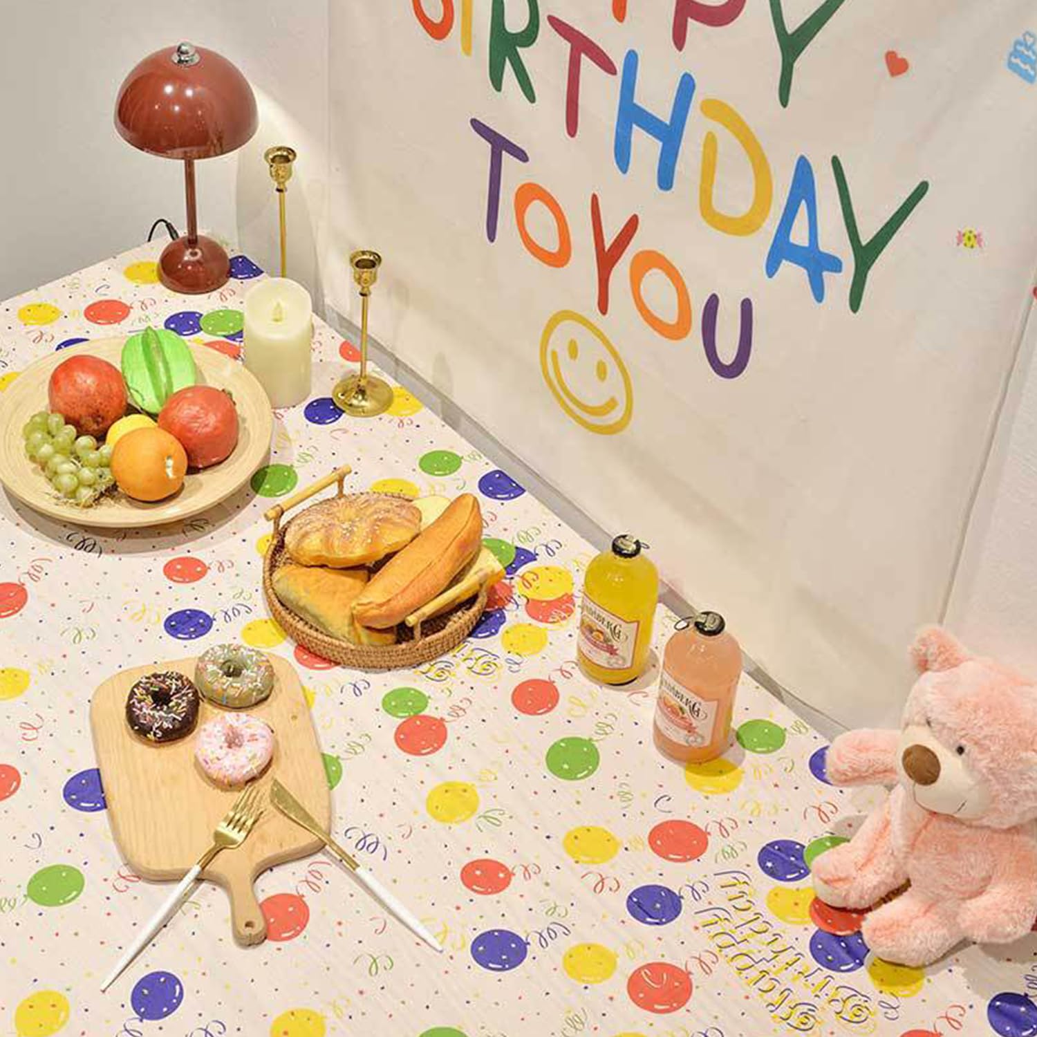 2 Tovaglie Rettangolari Usa E Getta In PE Per Compleanno, Motivo Palloncini E Stelle, 137x274 Cm, Per Bambini, Colorate E Allegre