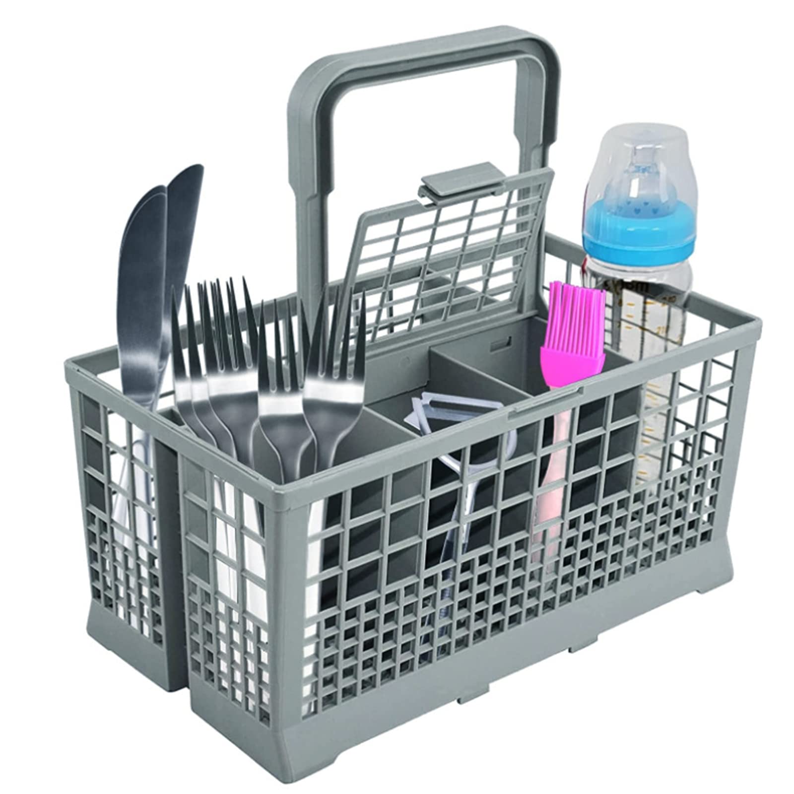 Occuwzz Universal Dishwasher Replacement Basket -Universal Dishwasher Basket, Utensil/Cutlery Basket with 7 Compartments (24 x 13.5 x 12.2 cm)