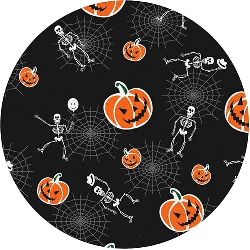 Juego de 6 posavasos de esqueleto de calabazas de Halloween para bebidas, posavasos de piel sintética absorbente para mesa auxiliar, decoración del