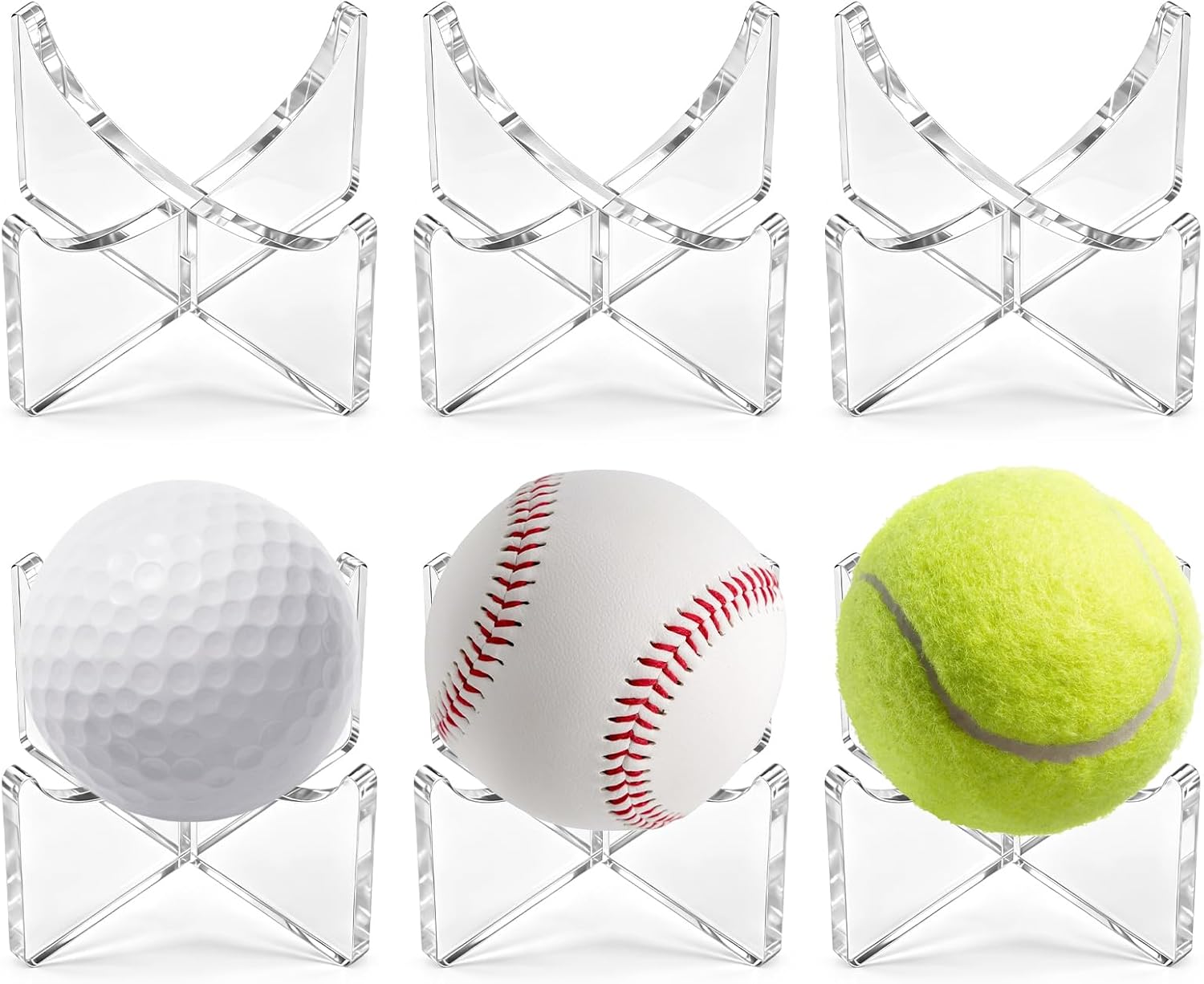 6-Pack Baseball Stand Display Holder, Acrylic Baseball Stand for Display