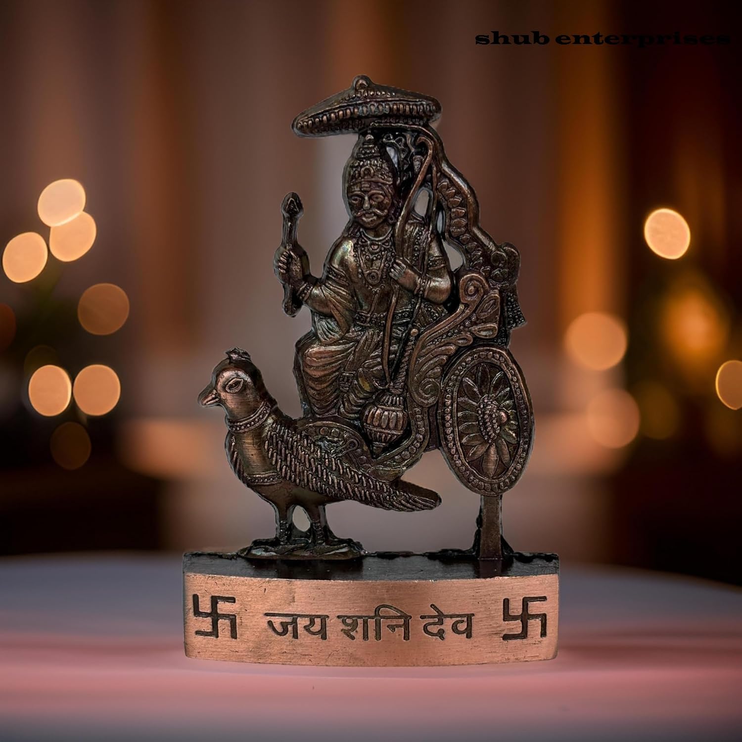 Lord Shani Dev Idol - Handmade Metal Statue -5