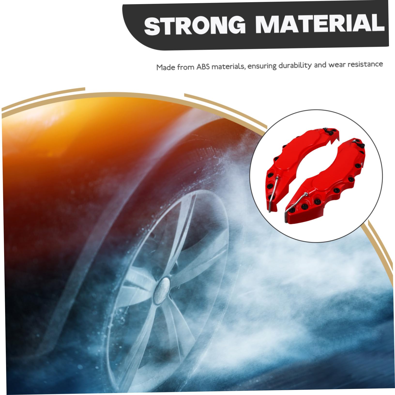 Copripinza Freno Auto 1 Paio ABS Rosso per Decorazione