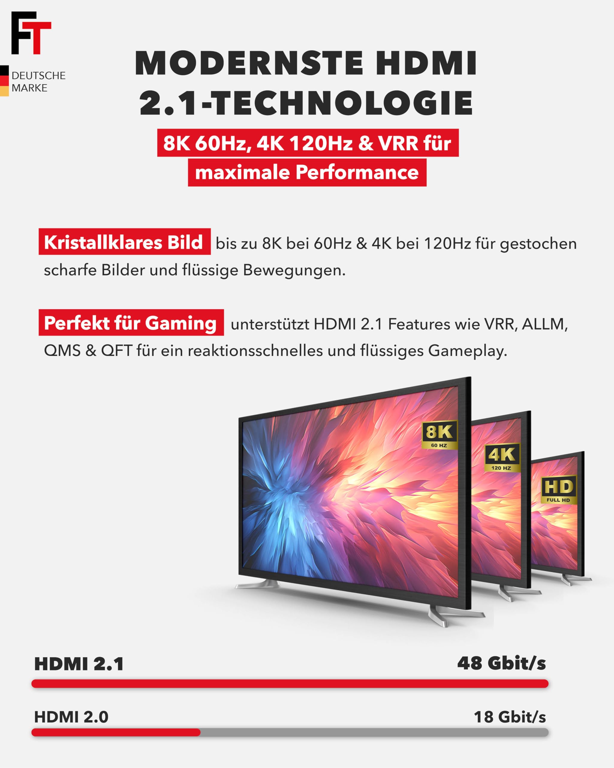 FeinTech AX340 HDMI 2.1 eARC Pass Switch Audio Extractor für eARC-Soundbar - Unterstützt 8K 60Hz, 4K 120Hz, VRR, ALLM, Dolby Atmos, DTS - Audio Splitter für Soundsysteme mit eARC und ARC (4 Inputs)