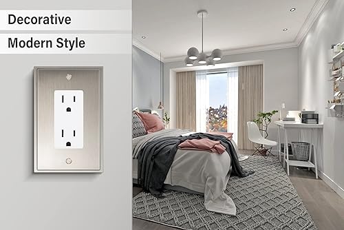 Miniatura 7 de Cover Star Placa decorativa suave y moderna de pared, placa decorativa de pared, tapa de tomacorriente de la placa del interruptor, aleación de zinc