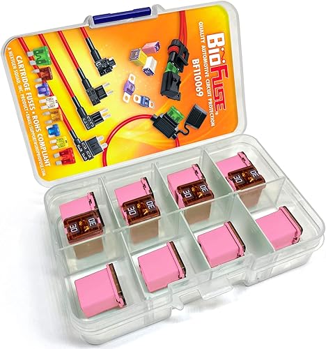 Miniatura 8 de Surtido de fusibles de cartucho de 12 piezas JCASE de bajo perfil 40A. Se adapta a la mayoría Nissan, Toyota, Chrysler, Dodge, Chevy, GM y Ford