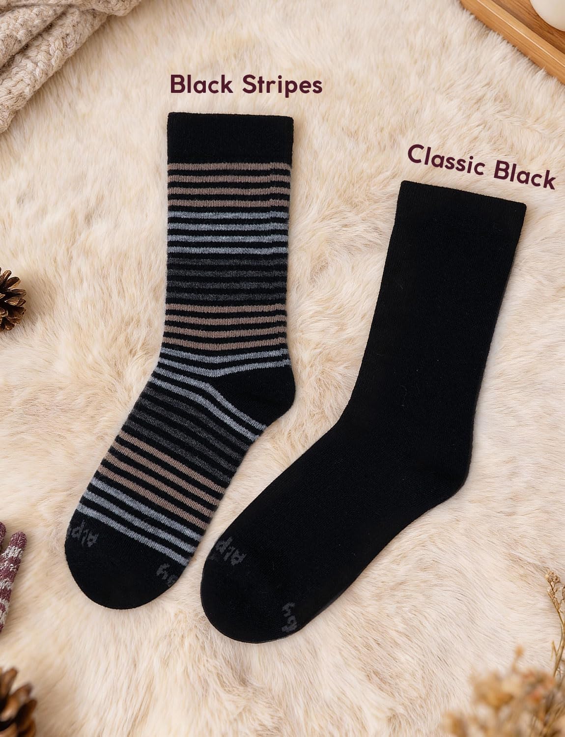 Alpaca Wool Heavyweight Crew Socks for Winter Hiking Boot Casual Socks Cold Weather Thermal Warm Thick Breathable - Image 2