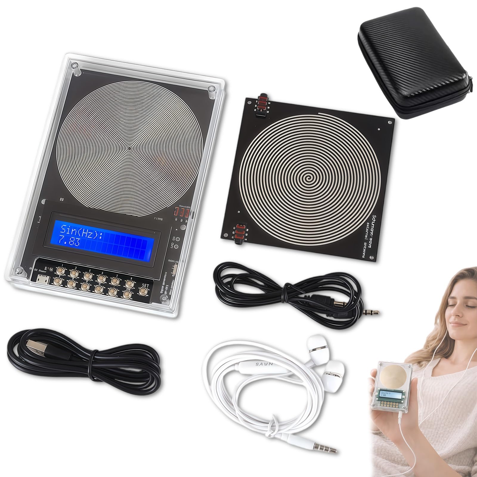 2026 Zentra One Smartes Frequenzgerät, Zentra Schumann Frequenz Generator, Frequenz Gerät Zentras One, mit USB & Display, Mehrere Frequenzen, Entspannung, Reduktion Stressabbau, Besserer Schlaf(B)