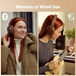 Edifier ES850NB Active Noise Cancelling Headphones, Over Ear Bluetooth Headset, 92H Playtime Wired & Wireless Hi-Res Audio Certified, Fast Charging Clear Calls for Home Office Travel - Brown