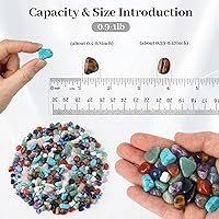 Vista 2 de JOHOUSE Cuarzo Cristales, Piedras de Cristal Trituradas, Rodadas y Pulidas, Piedras Irregulares para Suculentas, Plantas, Acuarios de Betta, Grava