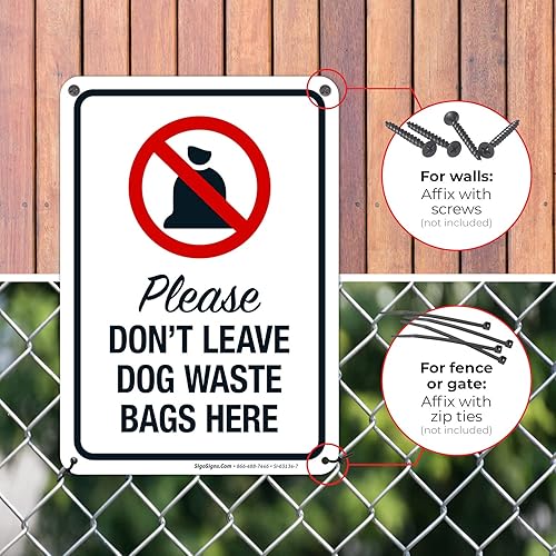 Miniatura 4 de Please Don't Leave Dog Waste Bags Here de 10 x 7 pulgadas, libre de óxido, aluminio 040, resistente a la decoloración, fabricado en Estados Unidos