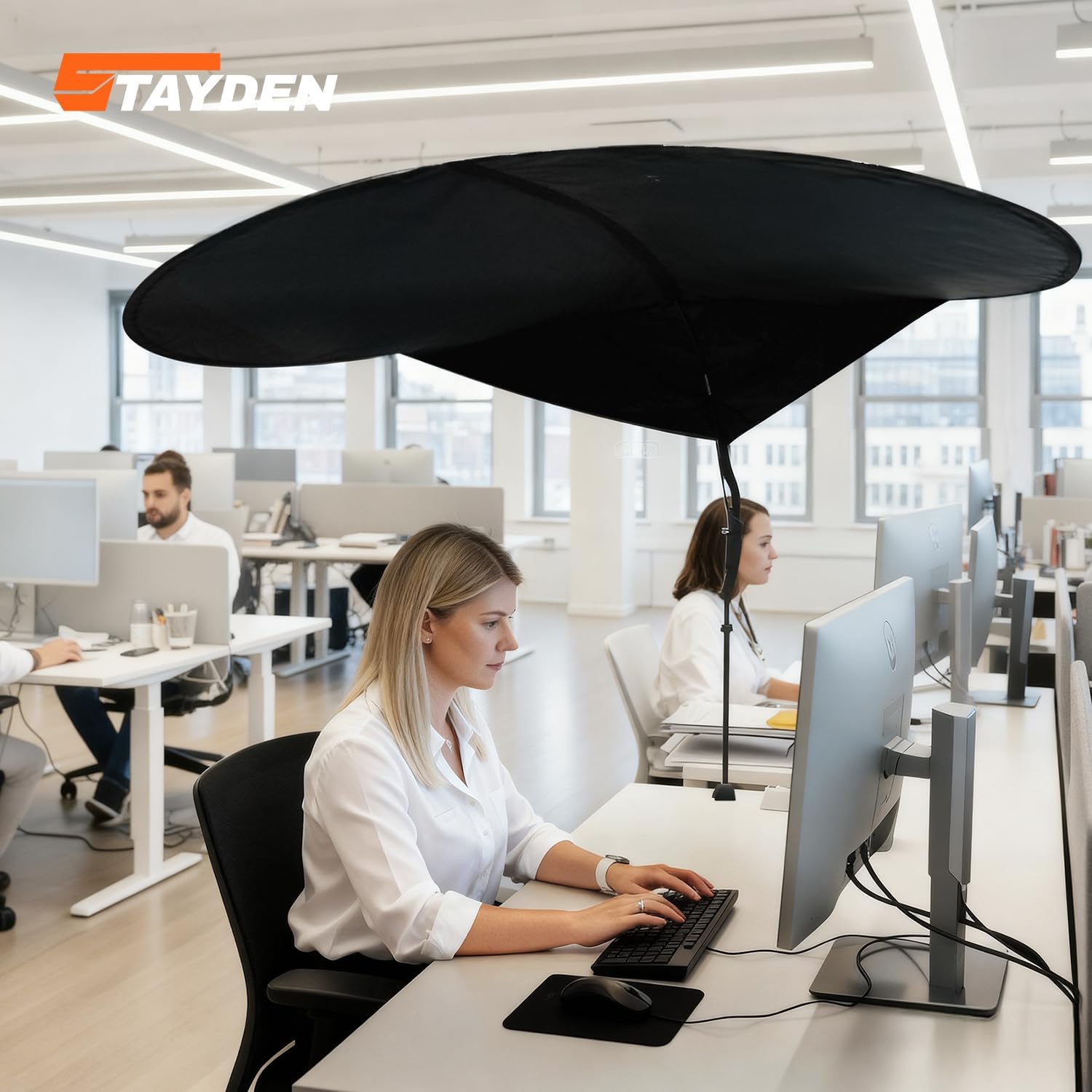 Office Cubicle and Desk Shade, Suitable for Cubicle to Block Light and Privacy Protection Cubicle Light Shield Black Diameter 65 inches（Black）