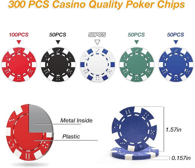 Set de 300 Fichas de Poker con Maletín de Aluminio miniatura 4