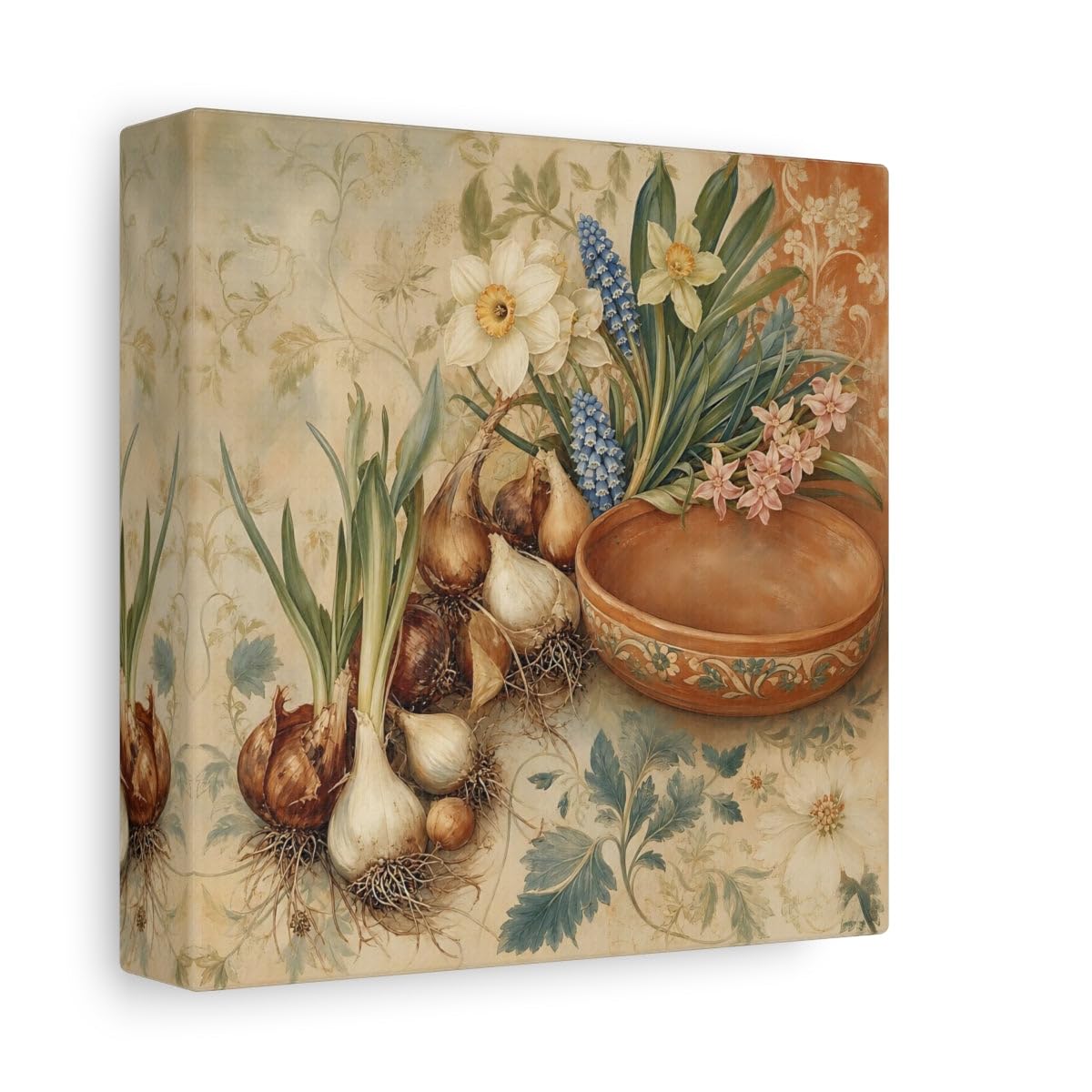 Impression sur toile bulbes de fleurs style retro chassis 3cm - 8