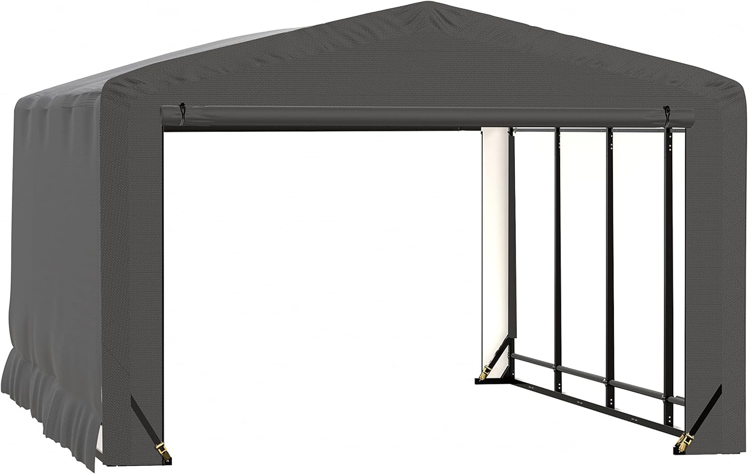 ShelterLogic ShelterTube Garage & Storage Shelter, 12' x 18' x 8' Heavy-Duty Steel Frame Wind and Snow-Load Rated Enclosure, Gray