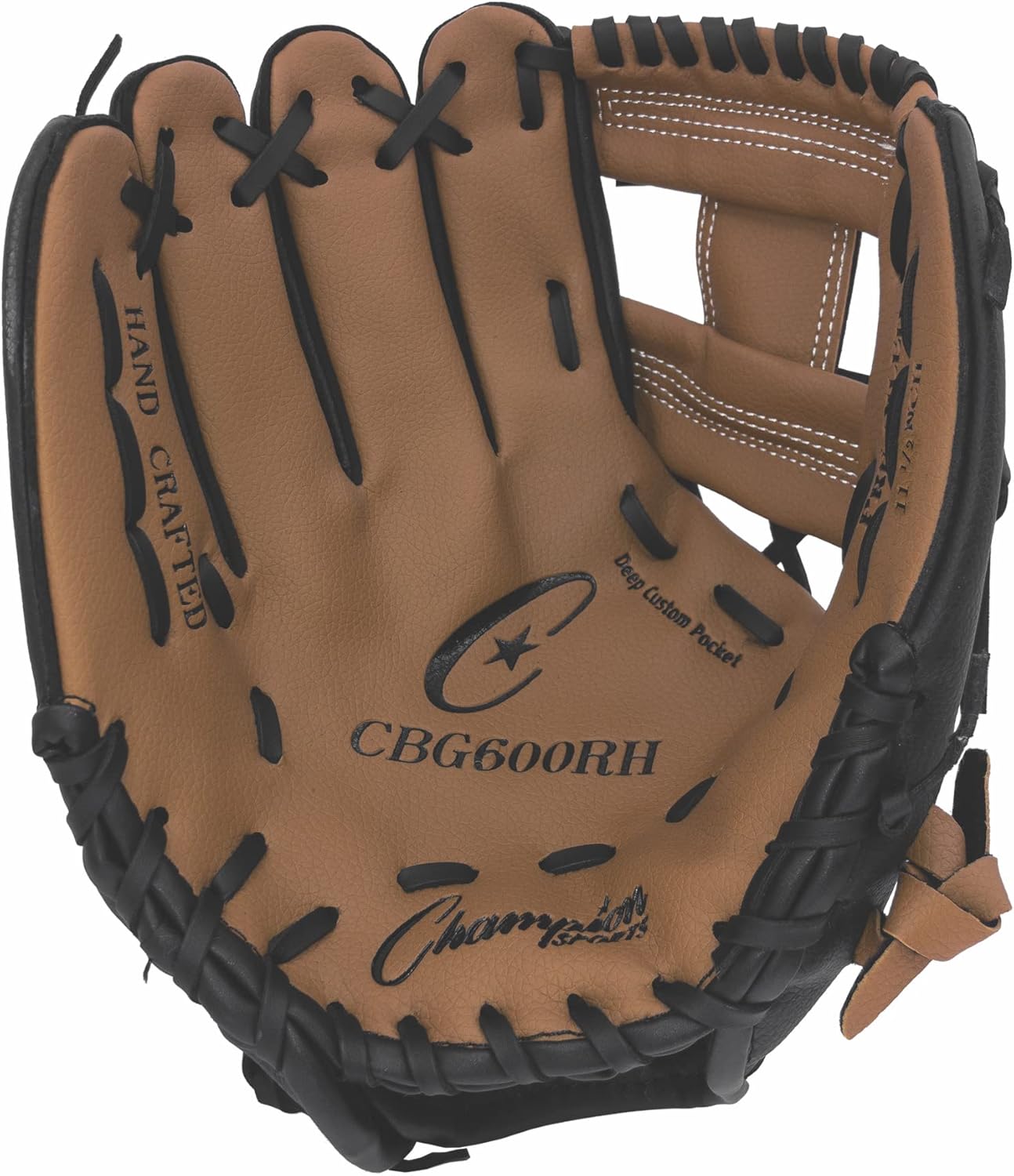 Champion Sports 10" Physical Ed. Glove - Soft Leather Front and Nylon Mesh Back for Comfort Grip | Adjustable Strap with Velcro® Closure | Double Bar Open Web | Age: Elementary | Right-Handed Glove