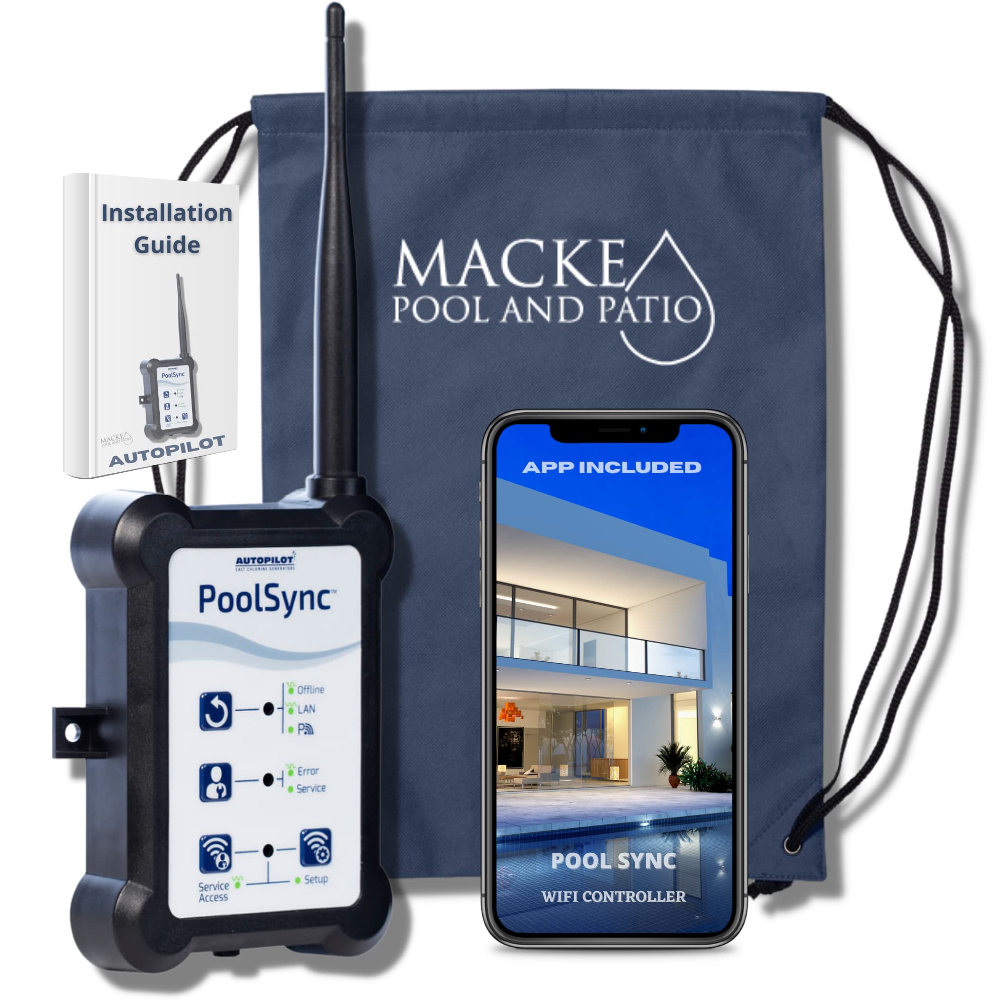AutoPilot PoolSync WiFi Controller, ECP0343, Control Your Pool Through The app, Control ChlorSync Salt Chlorine Generator & AquaCal Heat Pump