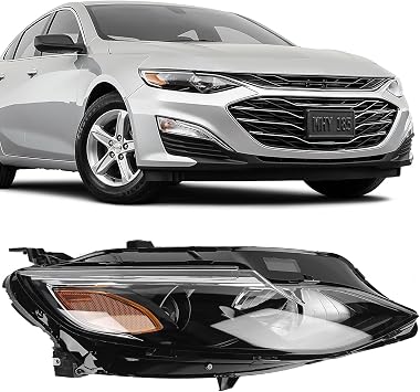 FIONE - For Chevy Malibu Headlight Assembly 2019-2022 Projector Replacement Halogen Headlamp Right Passenger Side RT 84650572 84680166 GM2503498