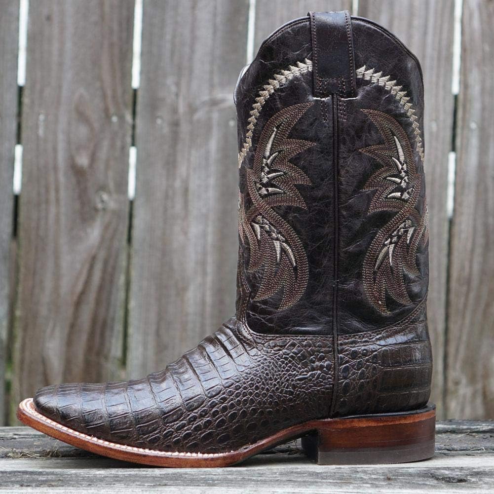 Soto Boots Men's Caiman Belly Print Cowboy Boots H4001 - Image 9