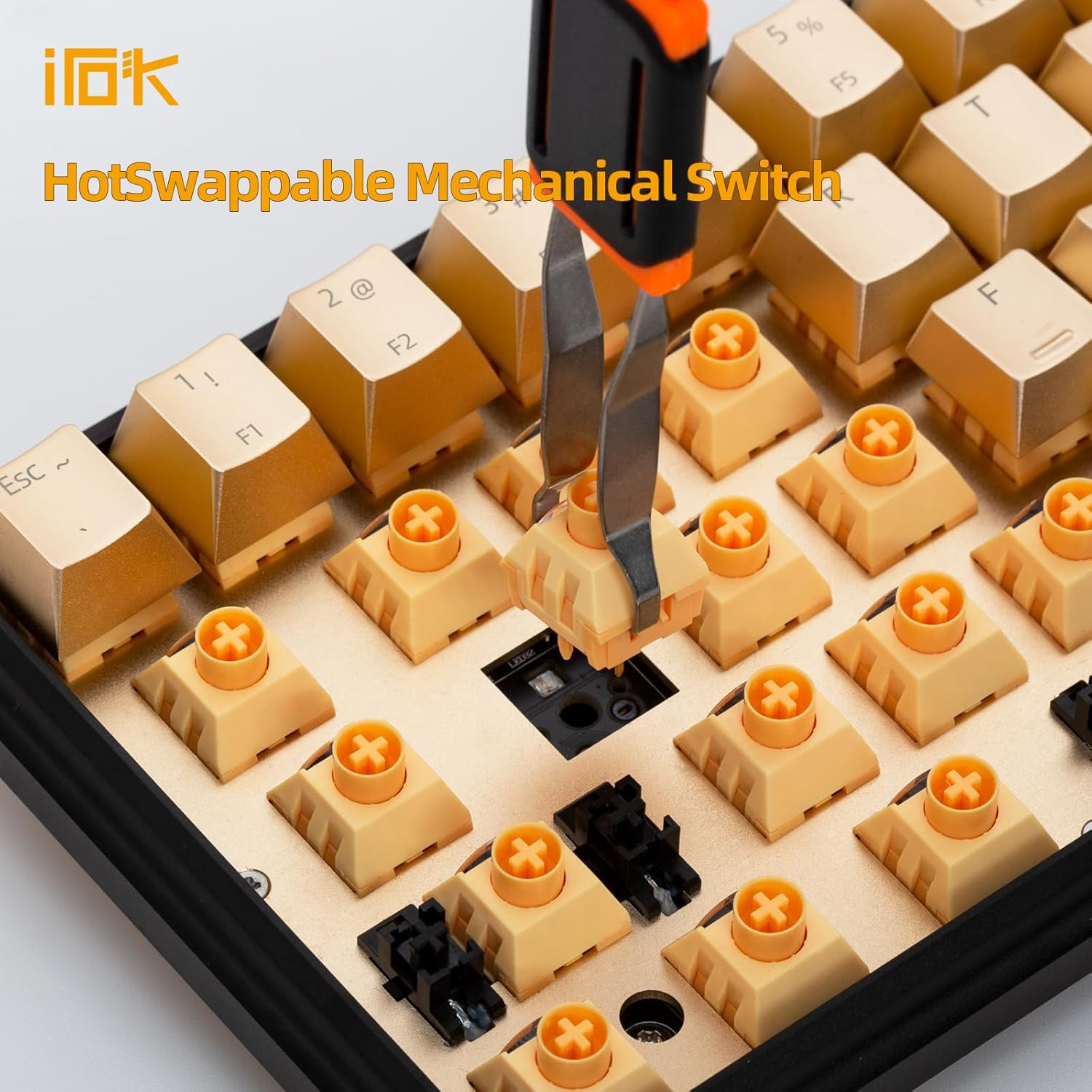 IROK CD67 RGB Portable 60% Gaming Keyboard with Full Metal Enclosure, hot-swappable red switches with Customizable backlighting, Wired Mechanical Keyboard for Windows PC Gamers