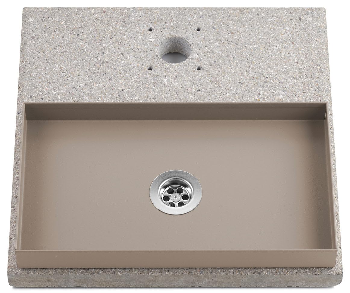 belfer Base con bandeja para fuentes con virola pequeña, 40 x 40 x 5 cm, de cemento 42/BSE/6 gris