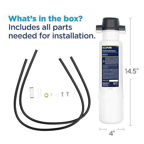 Miniatura 7 de EcoPure EPWPFF - Sistema de filtración de agua para grifo principal para debajo del fregadero, certificado NSF para reducir el plomo, cloro,