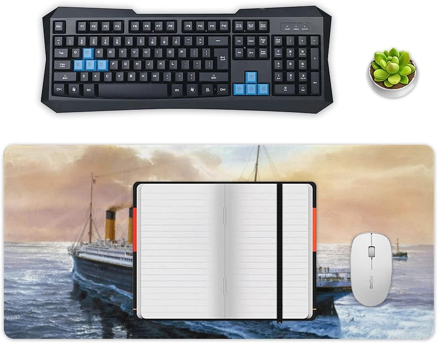 Retro Titanic Famous Old Historic Desk Mat Non-Slip Mouse Pad Large Desk Pad Desk Protector for Office Home