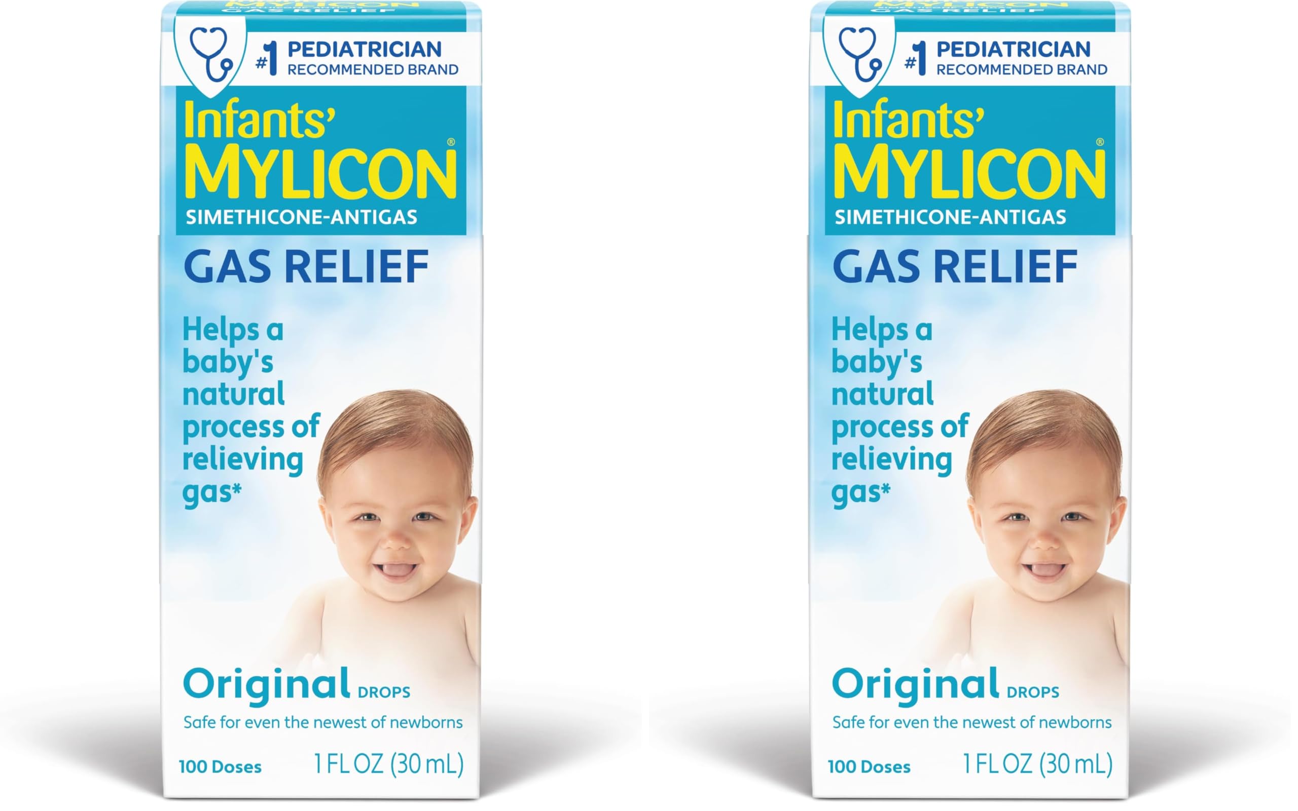 MYLICON Gas Relief Drops for Infants and Babies, Original Formula, 1 Fluid Ounce (Pack of 2)