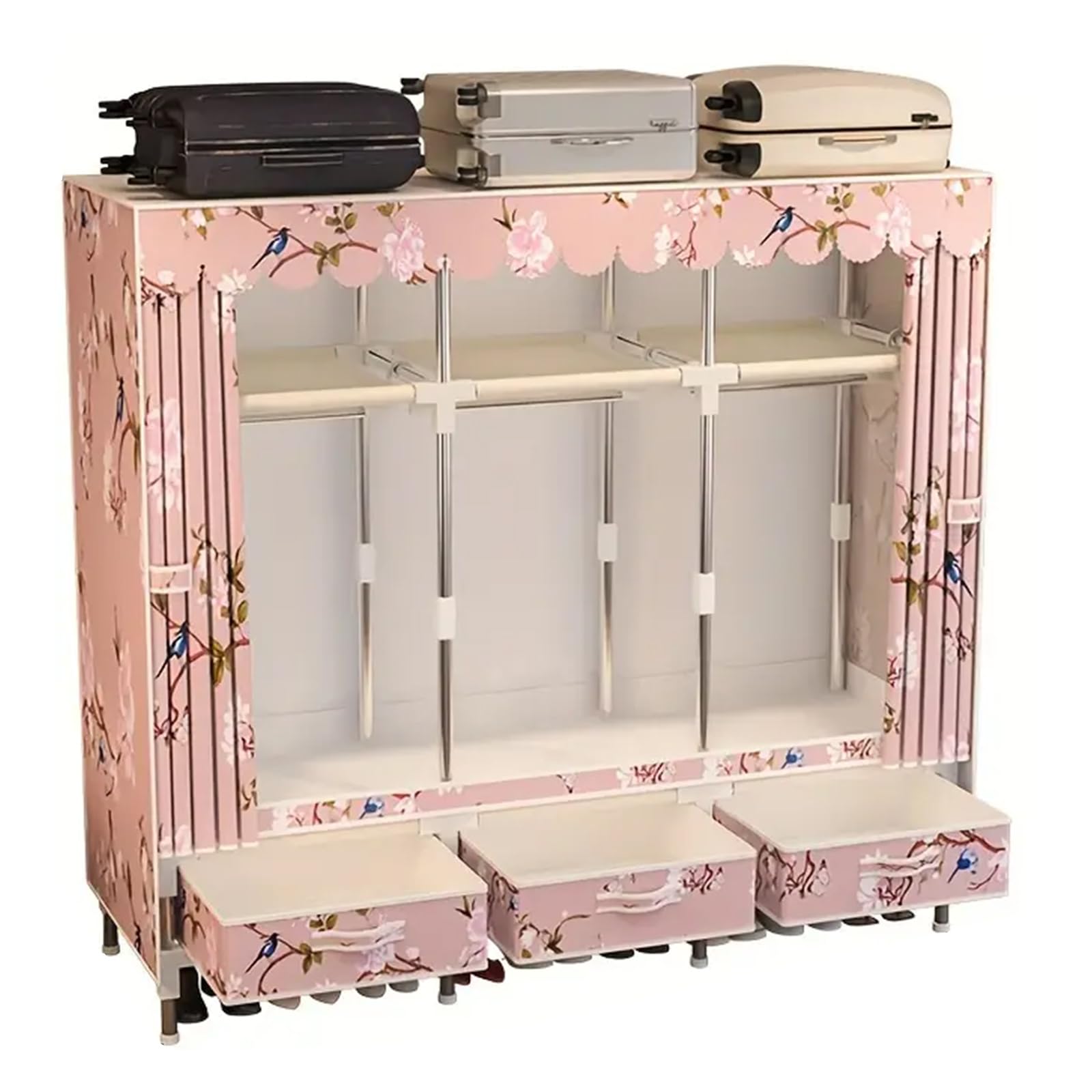 YOPOTIKA Wardrobe Cabinet 1.5 Metres Wide Clothes Storage for Bedroom