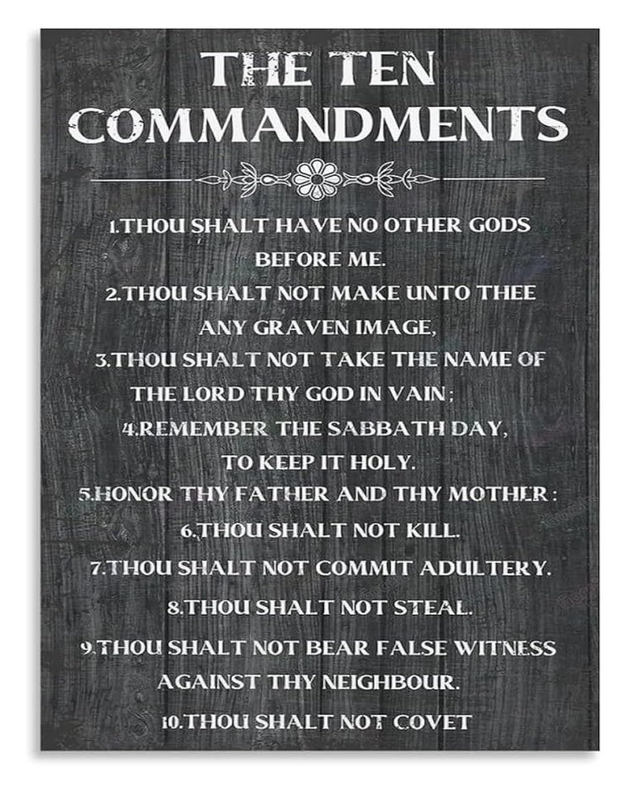 XGINERFEX Religious Scripture Poster Ten Commandments Bible Verse Wall-Art for Christian Home Decor Church Classroom Inspirational Decor(Unframed,12x18inch(30x45cm))